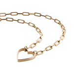 Liebeskind Berlin Halskette bestehend aus einer groben, roségoldenen Gliederkette und einem roségoldenen Herzanhänger; Zusatzbild
