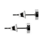 Liebeskind Berlin Ohrstecker in geomterischen Design in der Farbe silber Seitenansicht 