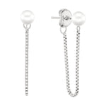 Liebeskind Berlin Ohrhänger bestehend aus einem Ohrstecker mit einer Perle und einer silbernen Venezianerkette; Zusatzbild