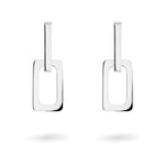 Liebeskind Berlin Creole aus zwei großen rechteckigen silbernen Gliedern, Seitenansicht