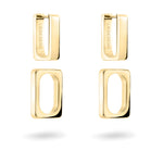 Liebeskind Berlin Creole mit grafischen Elementen, individuell anpassbar in der Farbe gold, Produktbild, ausgehängt