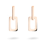 Liebeskind Berlin Creole aus zwei großen rechteckigen roségoldenen Gliedern, Seitenansicht