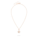 Liebeskind Berlin Halskette bestehend aus einer roségoldenen Ankerkette und einem drehbaren Anhänger mit graviertem Logo auf der einen und graviertem Logoschriftzug auf der anderen Seite; Produktbild