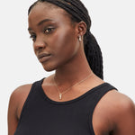 Goldene Liebeskind Berlin Creole in mini Link Form mit Zirkoniadetails; Tragebild