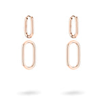 LIEBESKIND BERLIN Ohrhänger - Das Must-Have von Liebeskind Berlin: Roségoldfarbene Ohrhänger mit zwei länglichen, ovalen Gliedern, inspiriert von Berliner Charme und Edelstahl Ohrringen, auf weißem Grund.