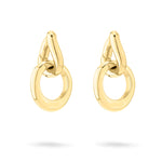 LIEBESKIND BERLIN Creole - Die Organic Creole von Liebeskind Berlin: moderne, goldene Creolen in Schleifenform auf weißem Grund. Jeder Ohrring hat einen abnehmbaren Anhänger für ein vielseitiges Styling.