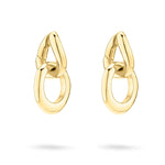 Die LIEBESKIND BERLIN Creole - Die Organic Creole von Liebeskind Berlin besteht aus modernen goldenen Gliederarmbändern mit ineinandergreifendem Design und einem stilvollen, abnehmbaren Anhänger. Perfekt für jede Gelegenheit, hier auf weißem Hintergrund.