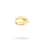 Der LIEBESKIND BERLIN Ear Cuff - The Twisted von Liebeskind Berlin zeichnet sich durch ein modernes, gedrehtes Design aus Edelstahl aus, das auf einem weißen Hintergrund mit einem weichen Schatten dargestellt ist. Inspiriert durch den charakteristischen zeitgenössischen Stil der Marke.