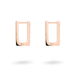 Liebeskind Berlin Creole - Sparkle Link Ohrringe aus Roségold mit flachem, geometrischem Design und dezenten Zirkonia-Akzenten auf weißem Hintergrund.