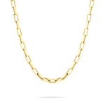 Die LIEBESKIND BERLIN Halskette - Urban Chic von Liebeskind Berlin hat eine goldene rechteckige Gliederkette im groben Gliederketten-Design und ist damit ein auffälliger Statement-Schmuck für jede Schmucksammlung.