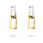 LIEBESKIND BERLIN Creole - Der Mini Link: Moderner, geometrischer Ohrhänger aus poliertem Edelstahl von Liebeskind Berlin auf weißem Hintergrund.