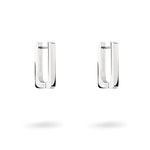 Die LIEBESKIND BERLIN Creole - The Mini Link aus poliertem Edelstahl besticht mit moderner Gravur und rechteckigem Design von Liebeskind Berlin, stilvoll in Szene gesetzt vor weißem Hintergrund.