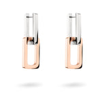 Die LIEBESKIND BERLIN Creole - The Mini Link von Liebeskind Berlin sind zweifarbige rechteckige Ohrhänger in Silber und Roségold aus Edelstahl mit modern-minimalistischem, zeitlosem Design.
