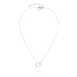 Die LIEBESKIND BERLIN Halskette - The Organic Twist besteht aus zwei ineinander greifenden Ringen in Roségold und Silber an einer Edelstahlkette und ist perfekt für einen schicken Lagenlook. Marke: Liebeskind Berlin.