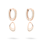 Die LIEBESKIND BERLIN Creole - The Organic Creole von Liebeskind Berlin sind roségoldene Ohrringe mit unregelmäßigen Anhängern, ideal als elegante Ohrringe für Schmuck Damen, abgebildet auf weißem Hintergrund.