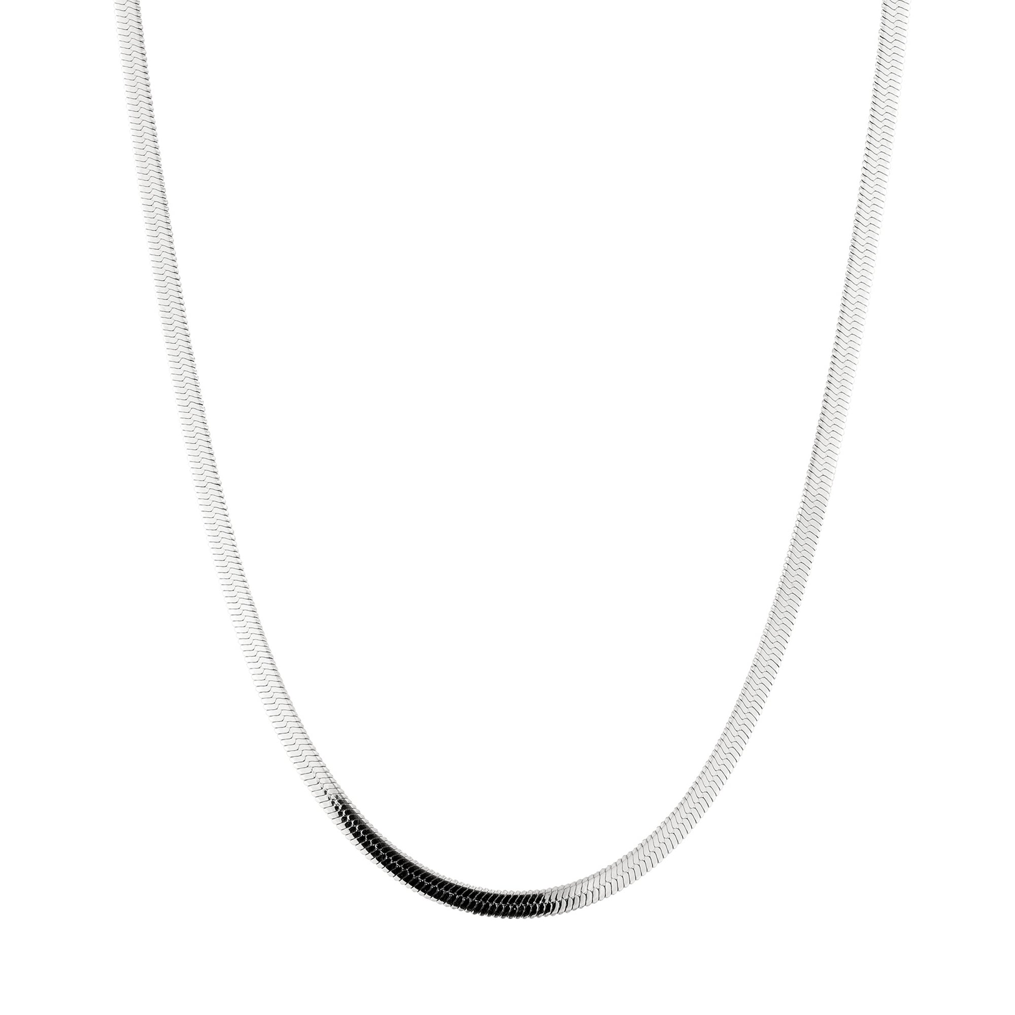LIEBESKIND BERLIN silberfarbene Snake Chain aus dem Set Broken Heart Layering