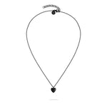 Die LIEBESKIND BERLIN Halskette - My Heart von Liebeskind Berlin zeigt einen kleinen schwarzen Herzanhänger auf weißem Hintergrund.