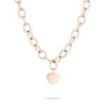 Die LIEBESKIND BERLIN Halskette - My Heart von Liebeskind Berlin ist eine roségoldene Edelstahlkette mit ovalen Gliedern und kleinem Herzanhänger in der Mitte.