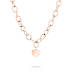 Die LIEBESKIND BERLIN Halskette - My Heart von Liebeskind Berlin ist eine roségoldene Edelstahlkette mit ovalen Gliedern und kleinem Herzanhänger in der Mitte.