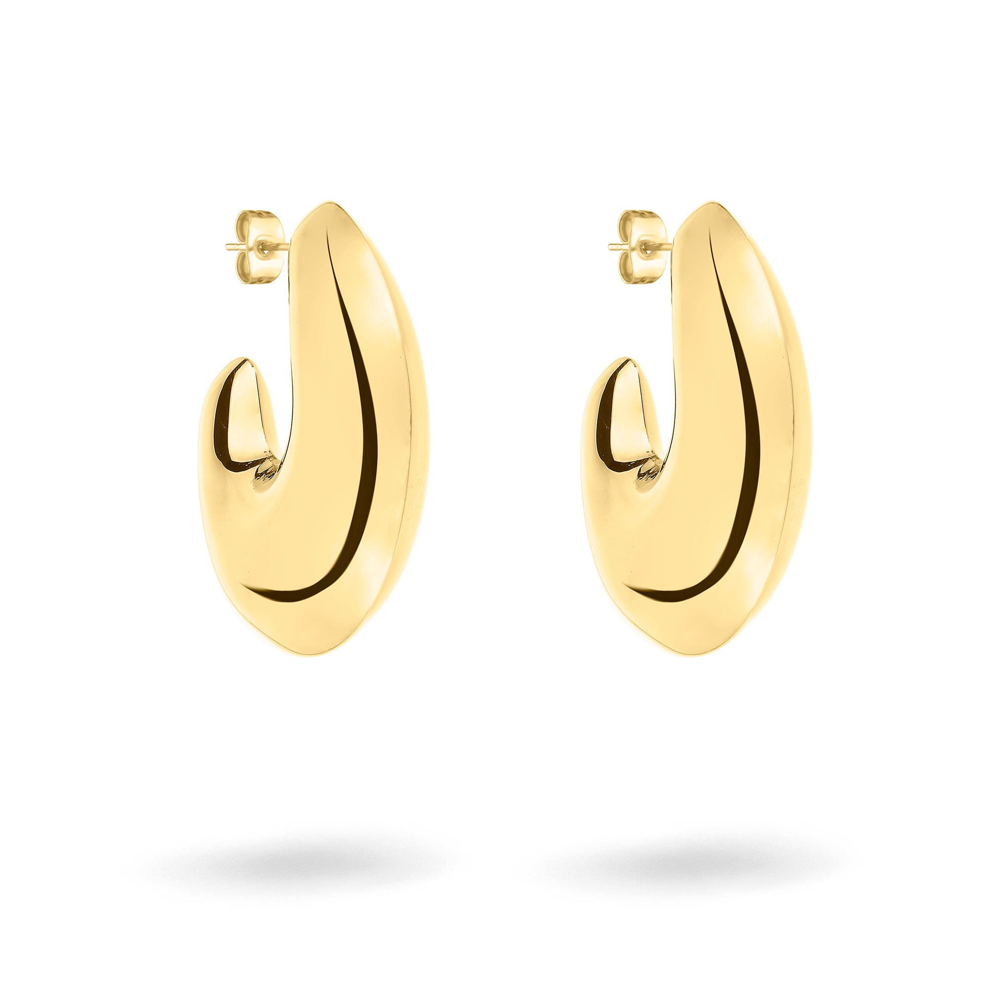 Die LIEBESKIND BERLIN Creole - Organic Shapes von Liebeskind Berlin besteht aus glänzenden, abstrakten goldenen Creolen mit glatten, geschwungenen Formen - ideal als minimalistischer Schmuck für einen eleganten Ohrring-Look.