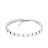 LIEBESKIND BERLIN Armband - Plates von Liebeskind Berlin: ein silbernes Armband mit quadratischen Gliedern, Schließe und einem kleinen rechteckigen Anhänger in der Nähe des Verschlusses - perfekt, um einen urbanen Stil zu unterstreichen.