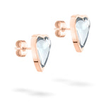 Die LIEBESKIND BERLIN Ohrstecker - Glass Heart von Liebeskind Berlin sind roségoldene, herzförmige Ohrringe mit klarem Glaszentrum - stilvoller Schmuck für jeden Anlass.