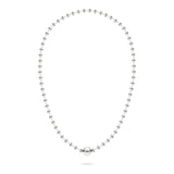 Die LIEBESKIND BERLIN Halskette - Steel Ball von Liebeskind Berlin überzeugt durch minimalistische Eleganz mit silbernen Kugeln und einem stilvollen Verschluss, präsentiert auf weißem Hintergrund.