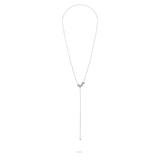 Die LIEBESKIND BERLIN Halskette - Steel Ball ist eine zarte, silberne Y-Kette mit Perlendetails, perfekt als dezentes Statement-Stück von Liebeskind Berlin.