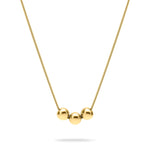 LIEBESKIND BERLIN Halskette - Steel Ball: Minimalistische, elegante Kette mit drei glänzenden Kugeln von Liebeskind Berlin, präsentiert auf weißem Hintergrund.