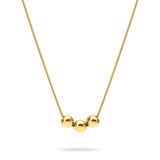 LIEBESKIND BERLIN Halskette - Steel Ball: Minimalistische, elegante Kette mit drei glänzenden Kugeln von Liebeskind Berlin, präsentiert auf weißem Hintergrund.