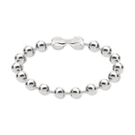 Das LIEBESKIND BERLIN Armband - Steel Ball von Liebeskind Berlin ist ein elegantes Damen-Accessoire mit runden Silberperlen und Metallverschluss, stilvoll präsentiert auf weißem Hintergrund.