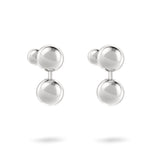 LIEBESKIND BERLIN Ohrstecker - Steel Ball von Liebeskind Berlin, mit eleganten silbernen Stahlkugeln auf weißem Hintergrund.