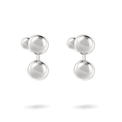 LIEBESKIND BERLIN Ohrstecker - Steel Ball von Liebeskind Berlin, mit eleganten silbernen Stahlkugeln auf weißem Hintergrund.