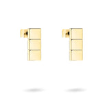 Die Liebeskind Berlin Ohrringe "Plates" präsentieren sich mit drei gestapelten, rechteckigen Blöcken - moderner, architektonischer Look der Marke Liebeskind Berlin für stilbewusste Trägerinnen.