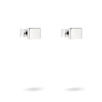 Ein Paar Liebeskind Berlin Ohrringe - Teller in minimalistischer Silber-Optik von Liebeskind Berlin, präsentiert auf weißem Hintergrund.