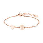 Das Liebeskind Berlin Armband "You're my happy place" aus Roségold mit Herzanhänger und Gravur-Charm ist ein stilvolles Geschenk für besondere Anlässe.