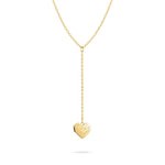 Die Liebeskind Berlin Halskette - Broken Heart ist eine Goldkette mit einem geometrischen herzförmigen Anhänger aus der Liebeskind Berlin Schmuckkollektion auf weißem Hintergrund.