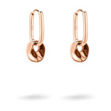 Der Liebeskind Berlin Ohrring - Organic Shapes besteht aus roségoldenen Tropfenohrringen mit ovalen Gliedern und unregelmäßigen, geschlungenen Anhängern und ist ein modernes Accessoire von Liebeskind Berlin, das auf weißem Hintergrund gezeigt wird.