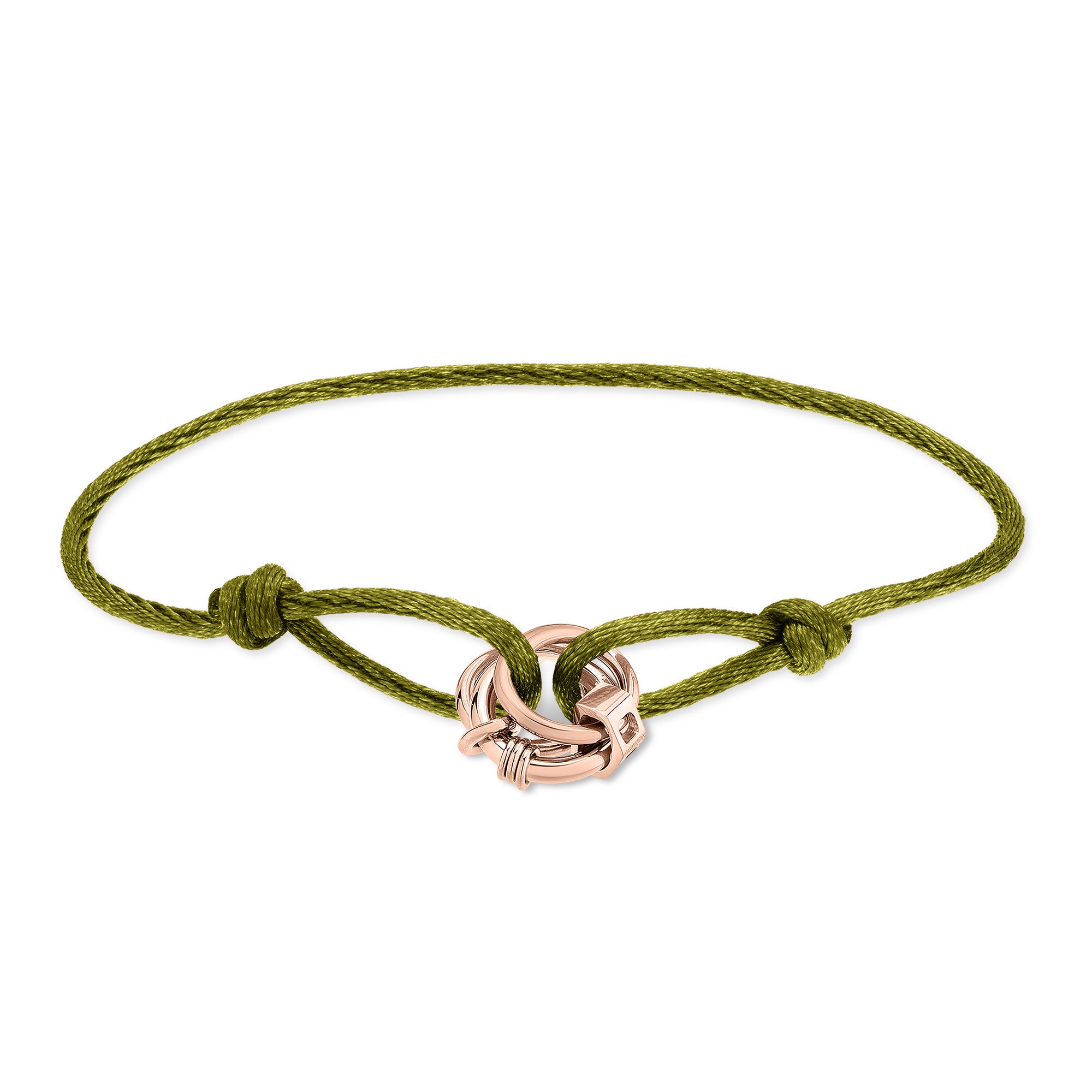 LIEBESKIND BERLIN Armband - Lora: Olivgrünes Stoffarmband mit einem roségoldenen Knotenanhänger - ein elegantes Damen Accessoire von Liebeskind Berlin.