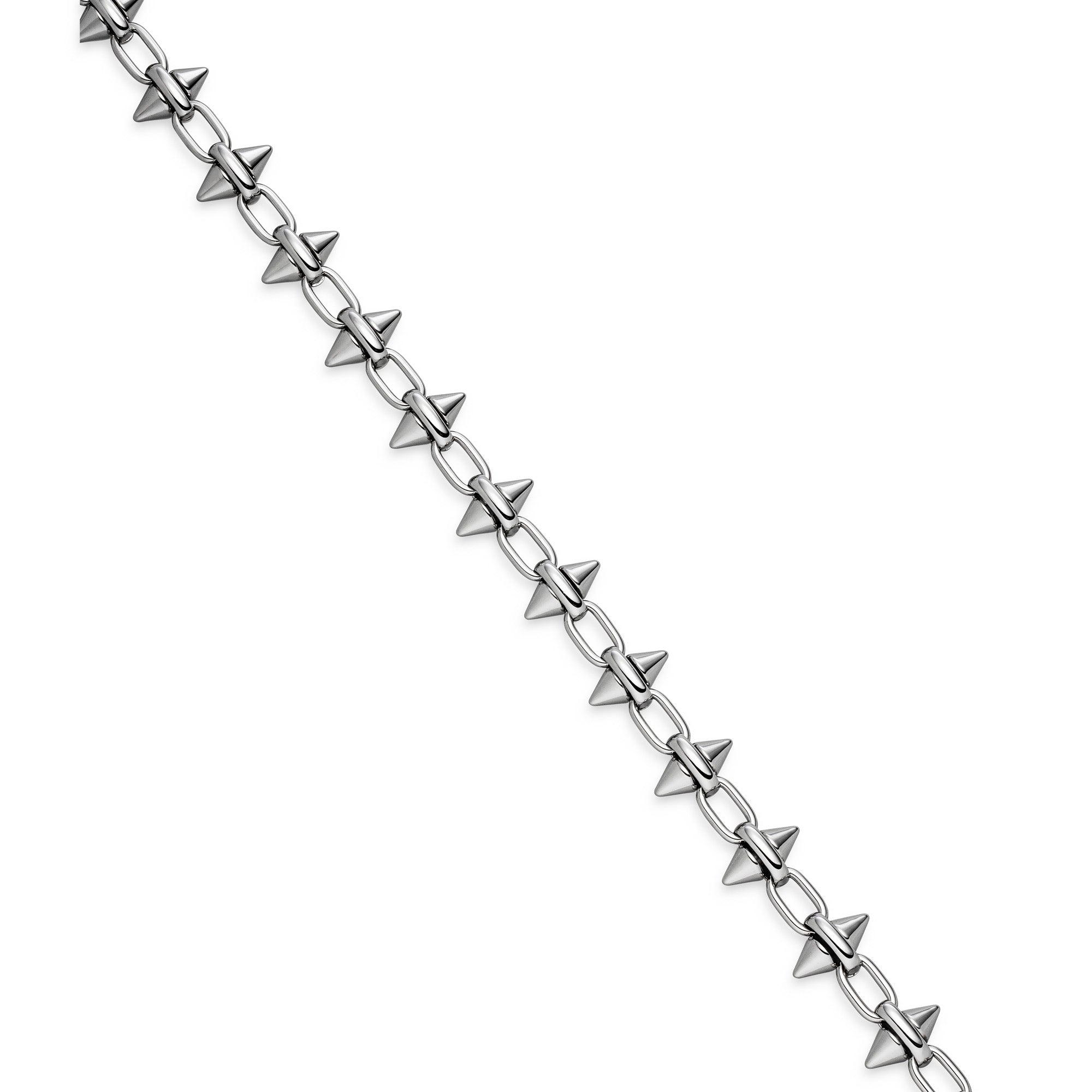 Die LIEBESKIND BERLIN Halskette - Spikes von Liebeskind Berlin zeichnet sich durch gleichmäßig verteilte, kleine pyramidenförmige Zacken entlang der Kette aus - ein auffälliges Statement.