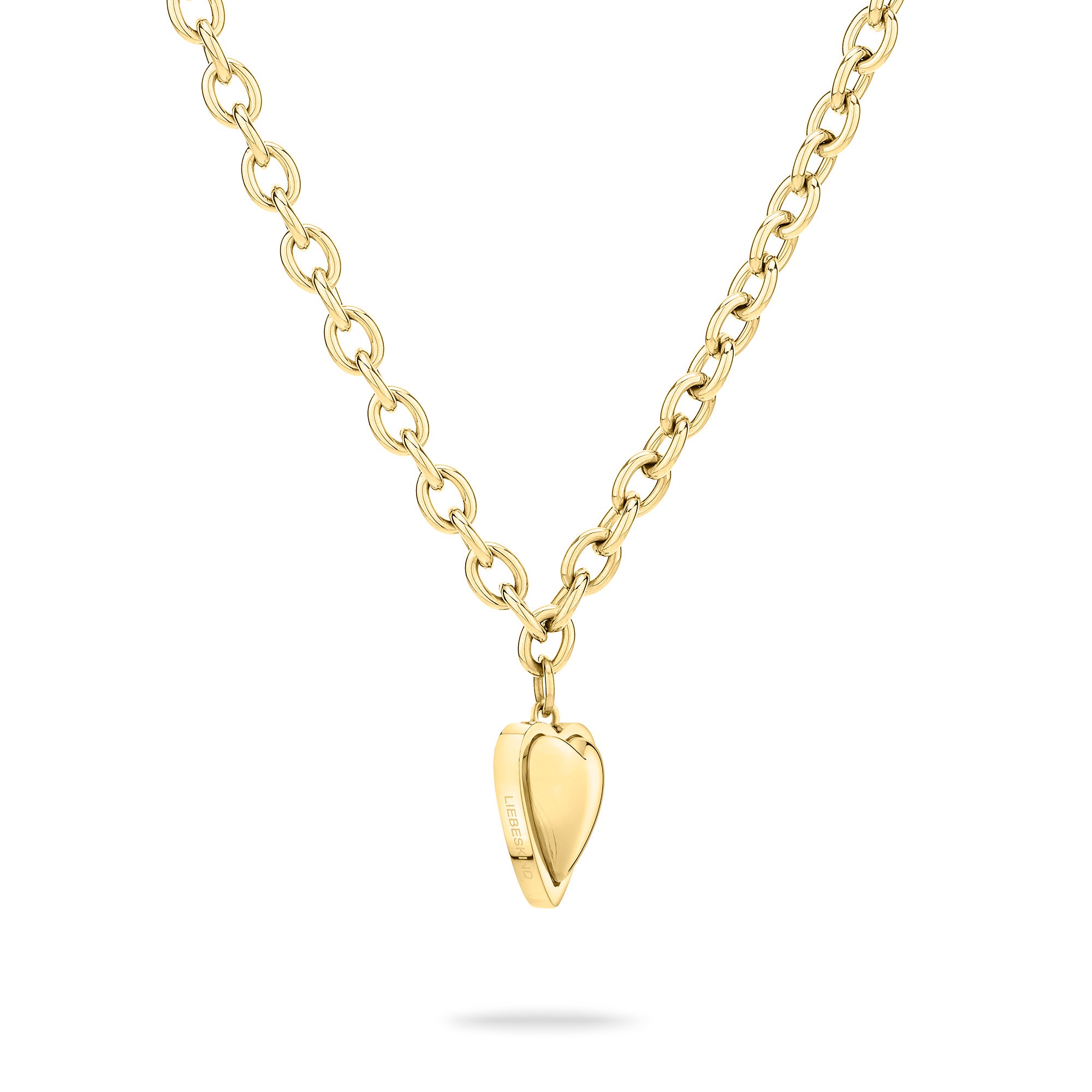 Die LIEBESKIND BERLIN Halskette - Metal Heart von Liebeskind Berlin mit goldener Kette und glattem Herzanhänger ist eine zeitlose und elegante Ergänzung für jede Damen Schmuck Kollektion.