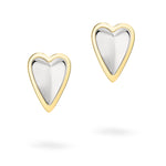 LIEBESKIND BERLIN Ohrstecker - Metal Heart von Liebeskind Berlin: Elegante Ohrstecker in Herzform mit silberner Mitte und goldenem Rand, perfekt, um jedem Outfit einen stilvollen Touch zu verleihen.