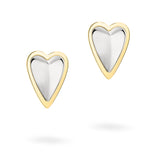 LIEBESKIND BERLIN Ohrstecker - Metal Heart von Liebeskind Berlin: Elegante Ohrstecker in Herzform mit silberner Mitte und goldenem Rand, perfekt, um jedem Outfit einen stilvollen Touch zu verleihen.