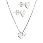 Liebeskind Berlin Set in der Farbe silber mit Kette mit Herzanhänger und Ohrstecker mit Herzmoitiv Produktbild