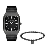 Das LIEBESKIND BERLIN Set - Black Urban von Liebeskind Berlin umfasst eine minimalistische schwarze Uhr und ein passendes Beads-Armband - perfekt für einen stilvollen, urbanen Look.