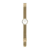 Liebeskind Berlin Armbanduhr mit goldenen Indizes, goldenem Gehäuse und goldenem Meshband; Zusatzbild