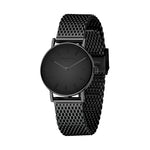 Liebeskind Berlin Armbanduhr mit schwarzem Zifferblatt, schwarzen Indizes, schwarzem Gehäuse und schwarzem Meshband; Produktbild