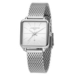 Liebeskind Berlin Armbanduhr mit silbernem Zifferblatt mit Datumsanzeige, quadratischem silbernem Gehäuse und silbernem Meshband Zusatzbild