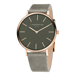 Liebeskind Berlin Armbanduhr mit grünem Zifferblatt, roségoldenem Gehäuse und grünem Lederband Zusatzbild