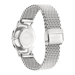 Die LIEBESKIND BERLIN Armbanduhr - Color Up begeistert im minimalistischen skandinavischen Design mit Silber-Meshband und Gravur, ideal für jeden Anlass.